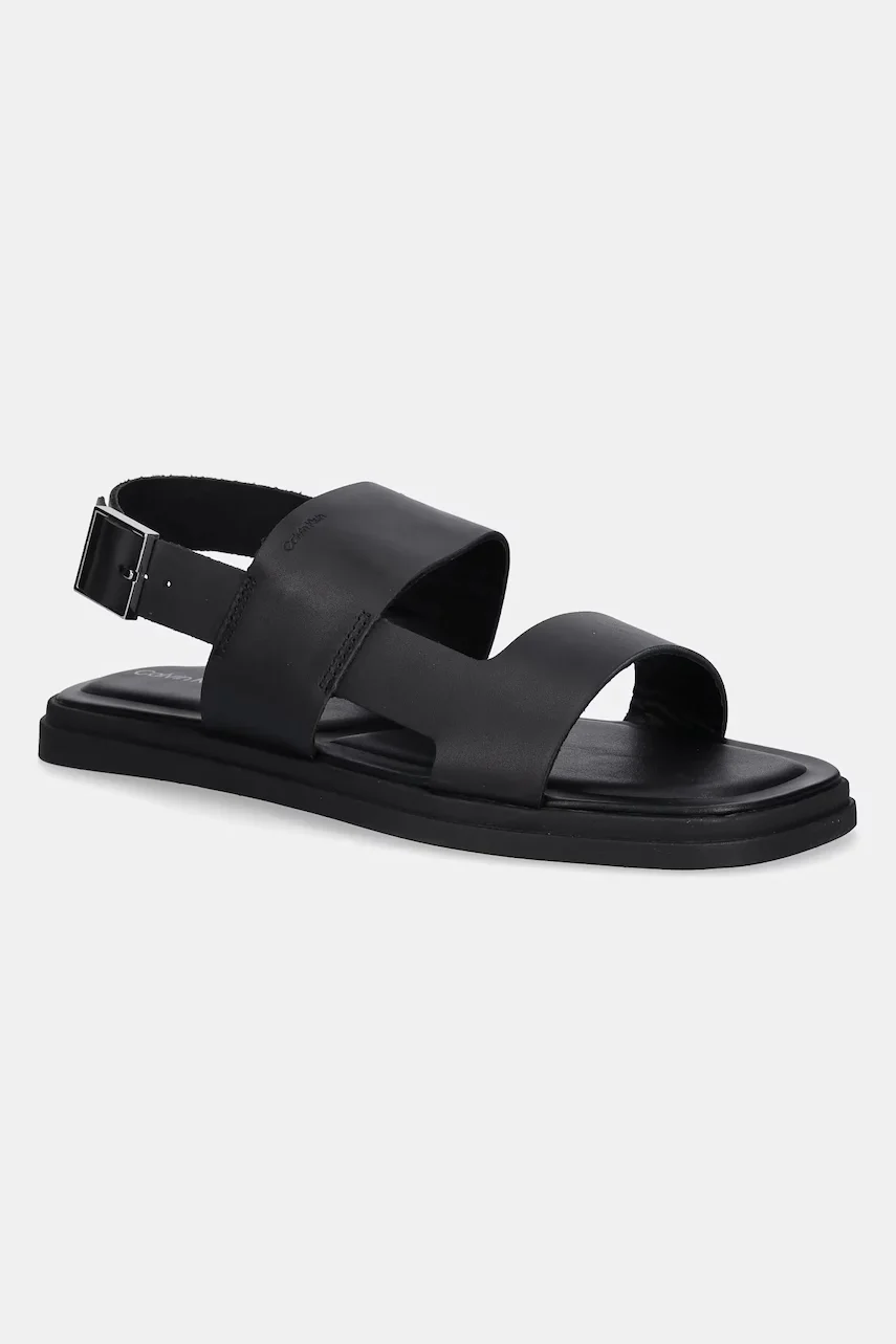 CALVIN KLEIN Кожени сандали BACK STRAP W/ BUCKLE