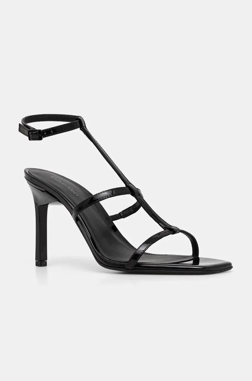 CALVIN KLEIN Кожени сандали HEEL GLADI SANDAL 90 PAT