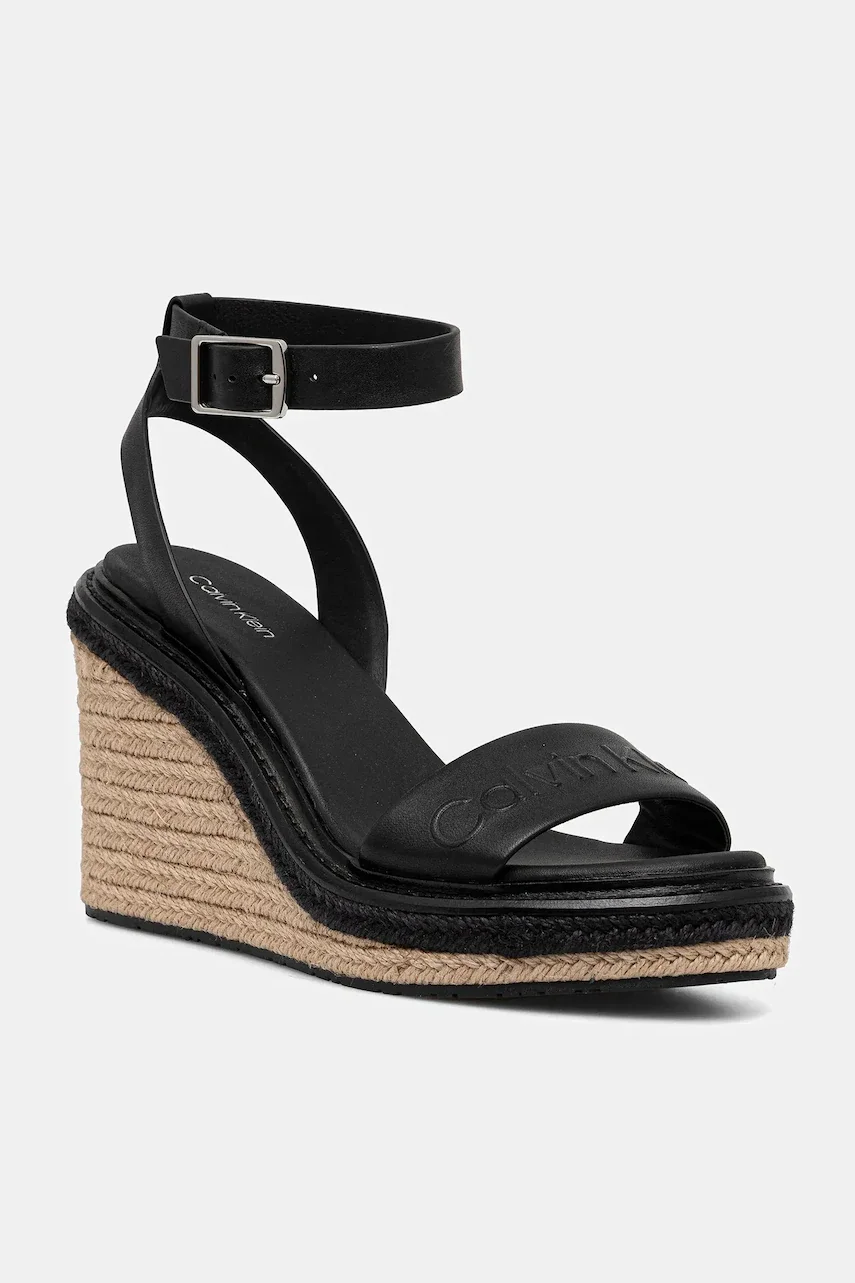 CALVIN KLEIN Кожени сандали WEDGE SANDAL 70 - HE