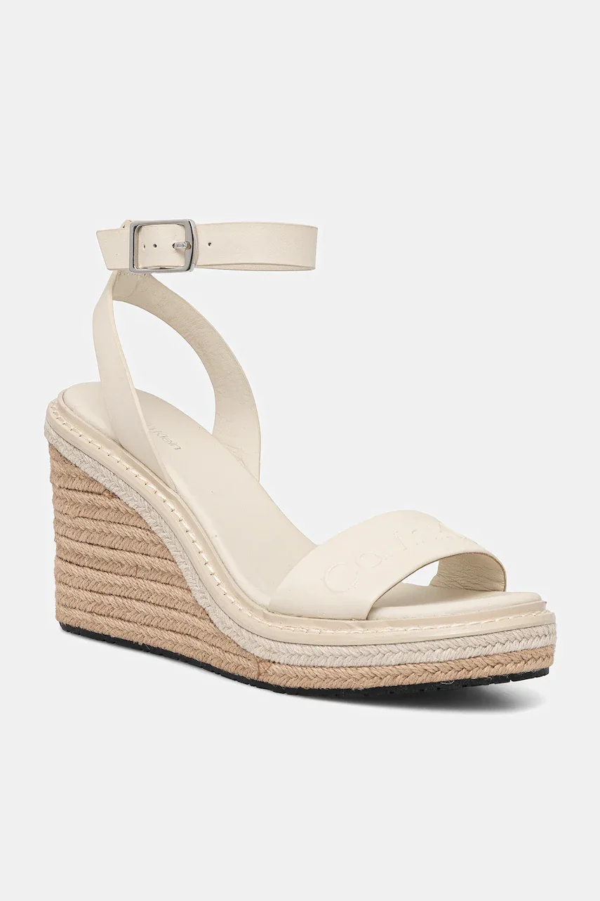 CALVIN KLEIN Кожени сандали WEDGE SANDAL 70 - HE