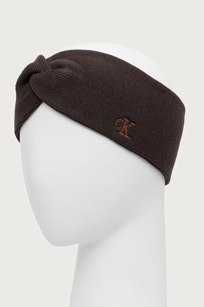 CALVIN KLEIN лента за глава дамска с вискоза кафява LV04F8019G