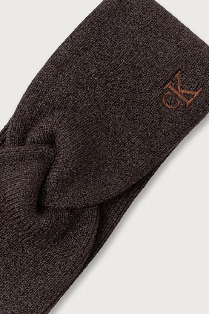 CALVIN KLEIN лента за глава дамска с вискоза кафява LV04F8019G