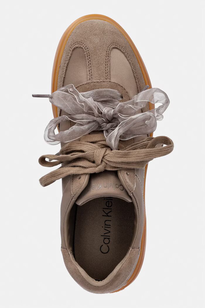 CALVIN KLEIN LOW PRO CUPSOLE WT SATIN MIX маратонки дамски бежови HW0HW03288
