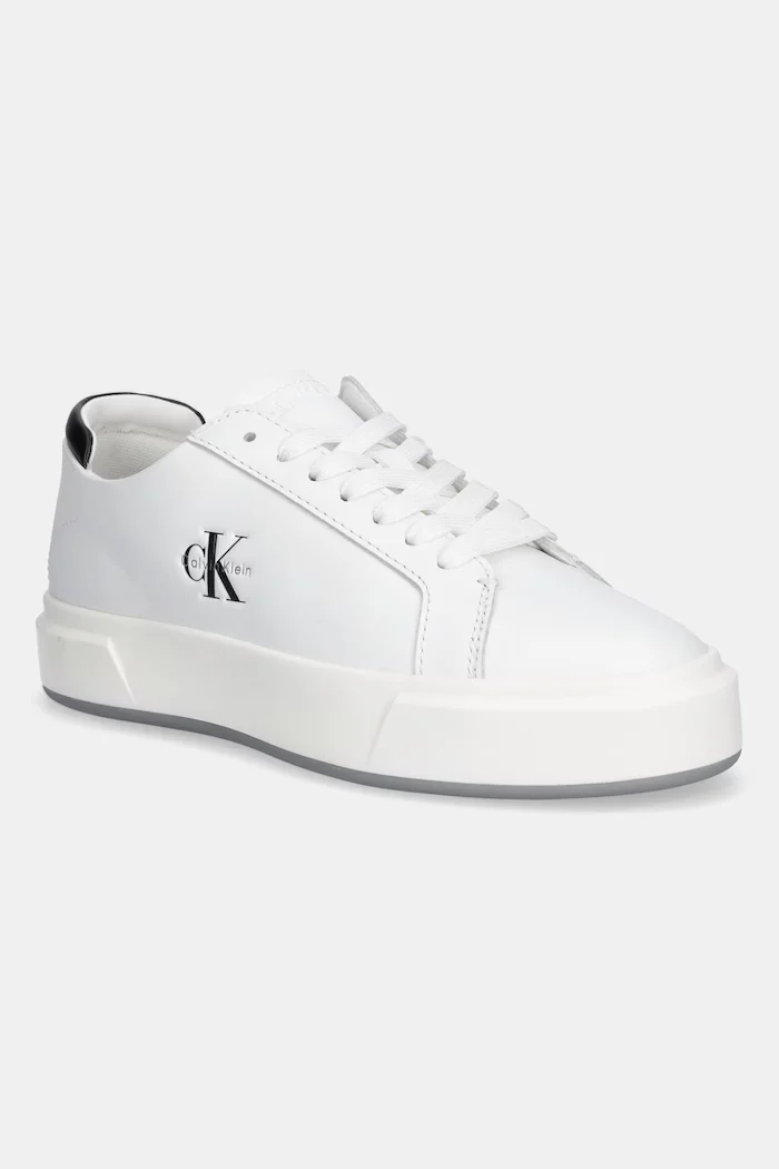CALVIN KLEIN Маратонки BASKET LACE UP LTH ML в бяло YW0YW01945