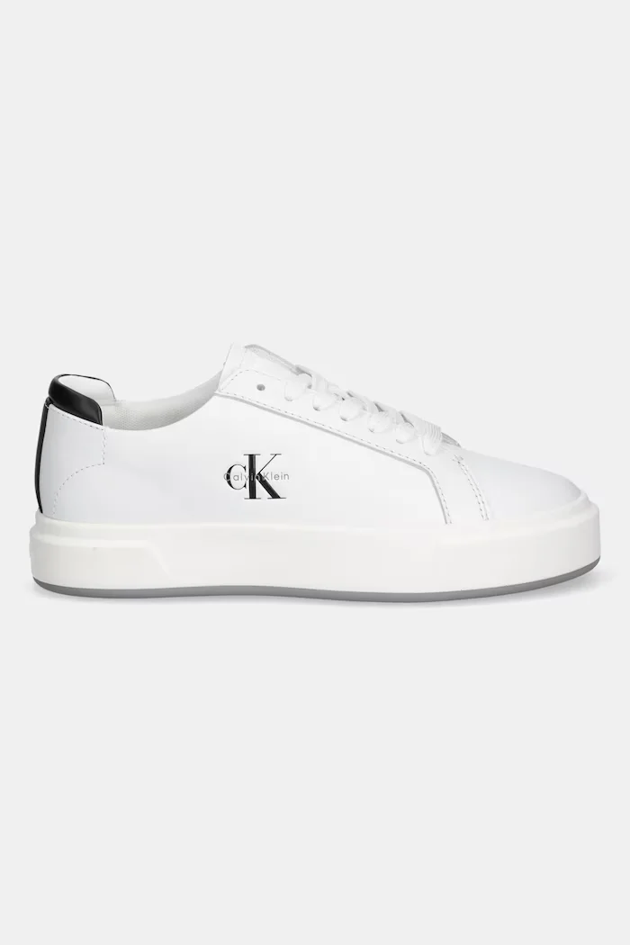 CALVIN KLEIN Маратонки BASKET LACE UP LTH ML в бяло YW0YW01945