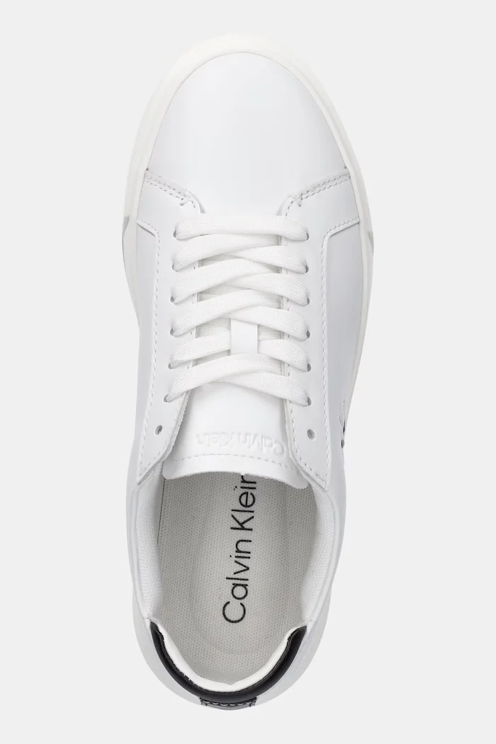 CALVIN KLEIN Маратонки BASKET LACE UP LTH ML в бяло YW0YW01945
