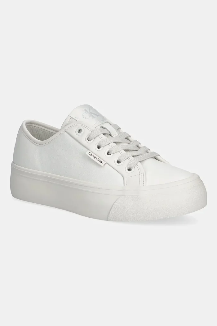 CALVIN KLEIN Маратонки VULC FLATF LACE UP LTH CK в кафяво YW0YW01932