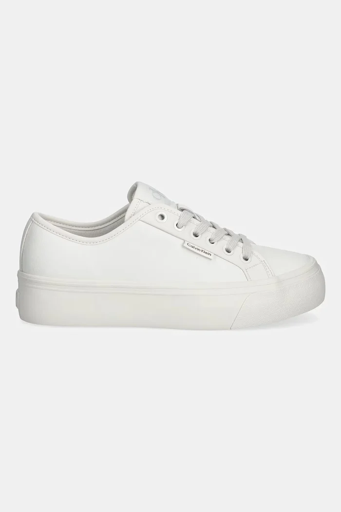 CALVIN KLEIN Маратонки VULC FLATF LACE UP LTH CK в кафяво YW0YW01932