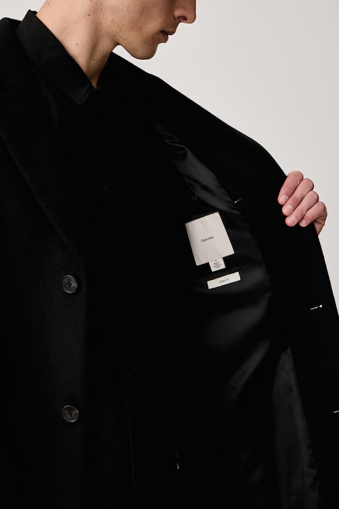 CALVIN KLEIN палто мъжко с мериносова вълна черно LV04LH444G