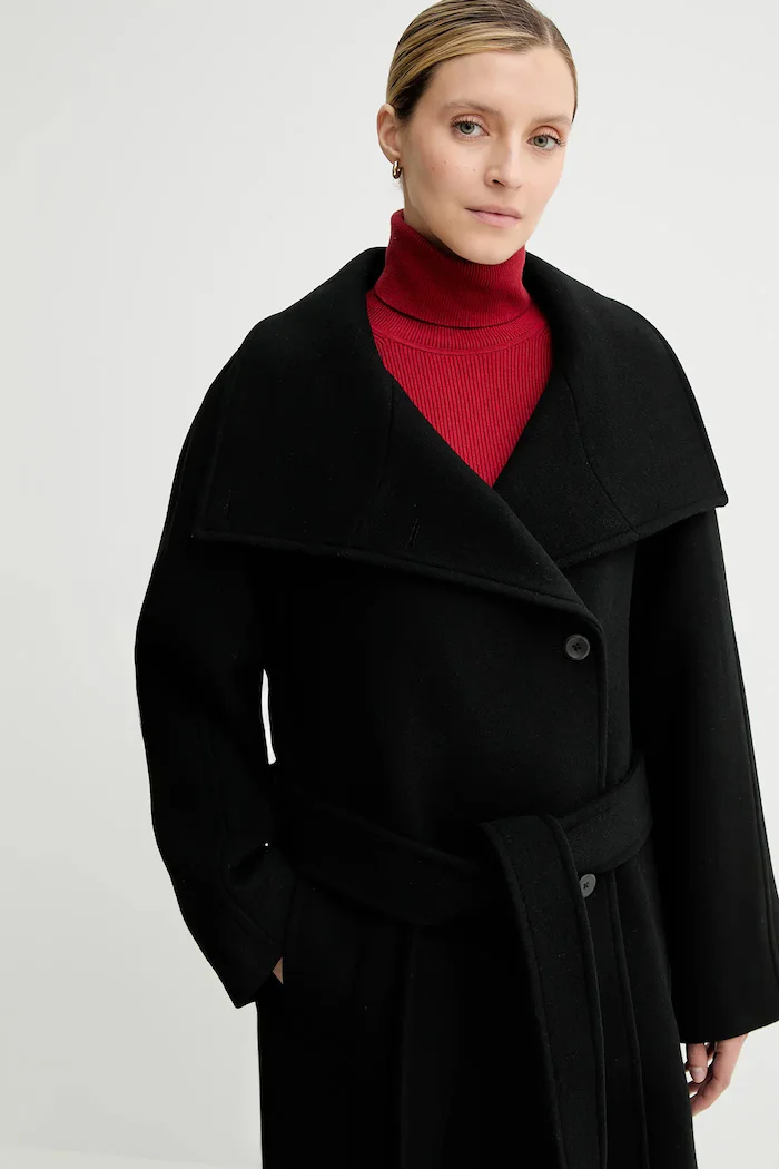 CALVIN KLEIN Палто с вълна в черно LV044D557G