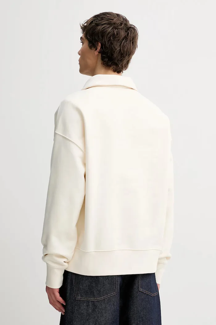 CALVIN KLEIN Памучен суичър мъжки в бежово с апликация LV14LE202G
