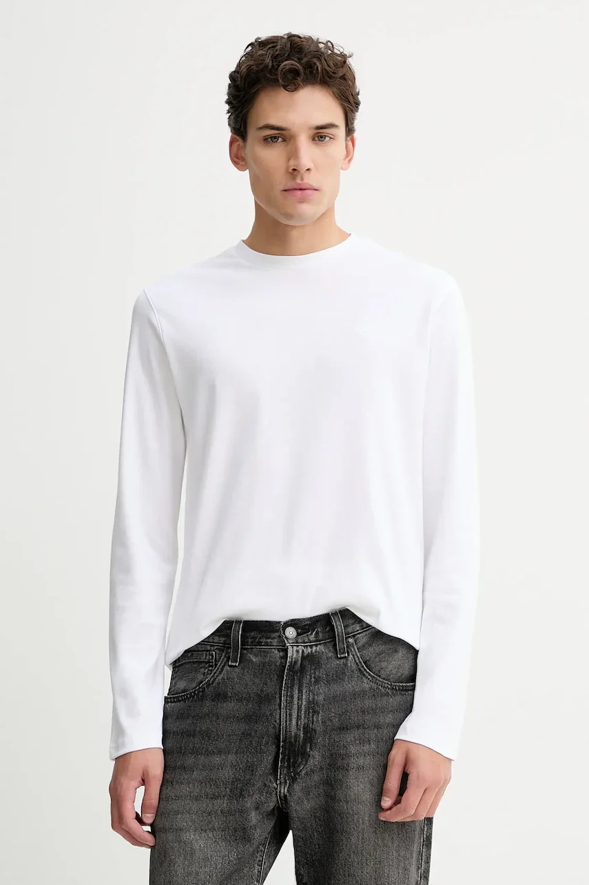 CALVIN KLEIN Памучна блуза с дълги ръкави