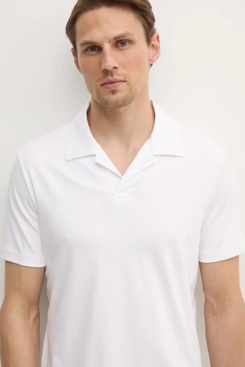 CALVIN KLEIN Памучна тениска с яка