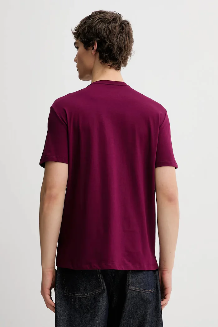 CALVIN KLEIN Памучна тениска в бордо с принт LV04RE819G