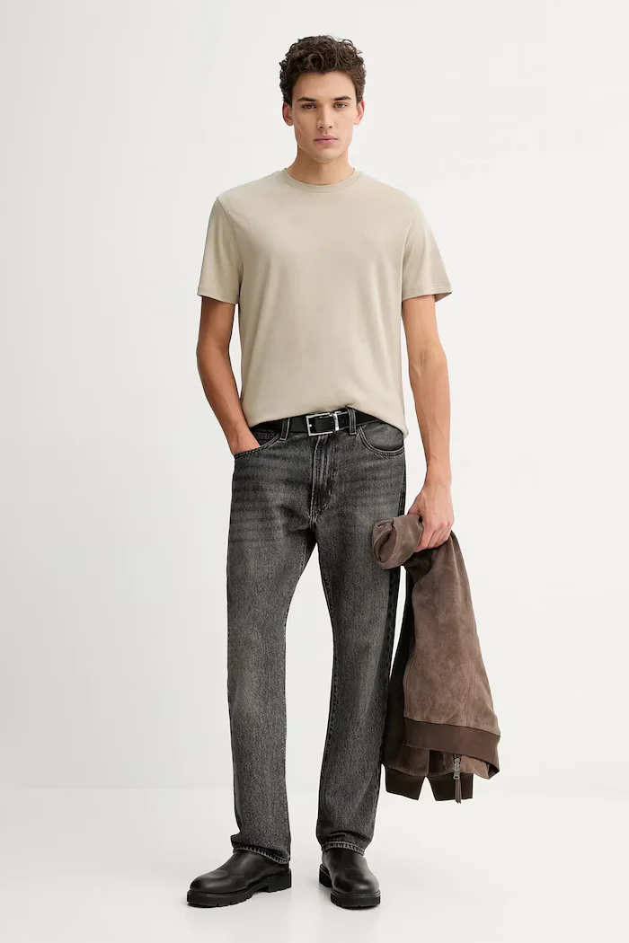 CALVIN KLEIN Памучна тениска в бяло с изчистен дизайн LV04LB275G