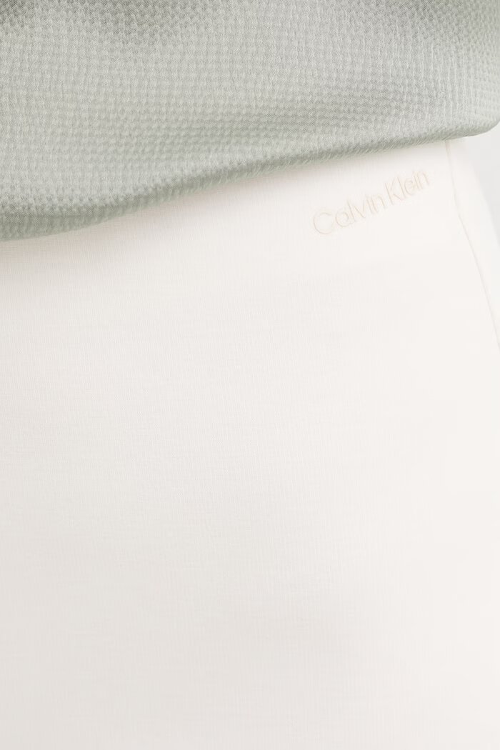 CALVIN KLEIN панталон дамски с вискоза бежов с висока талия LV044F204G