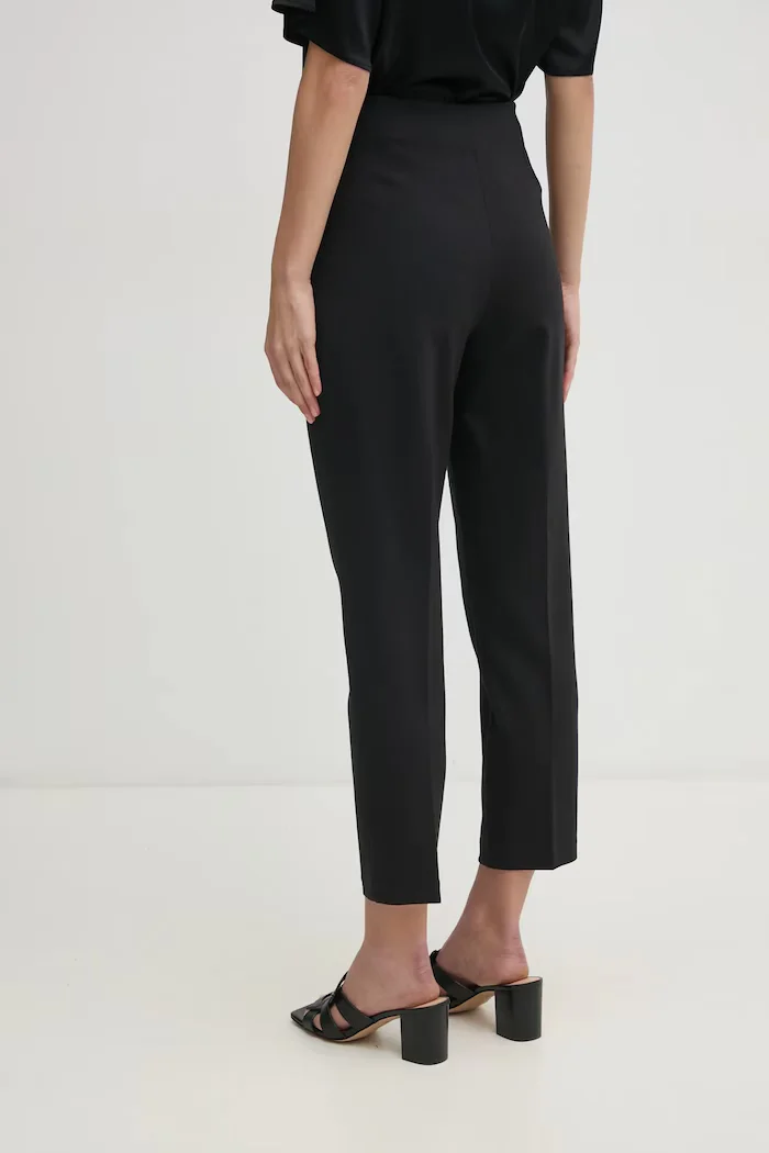 CALVIN KLEIN панталон дамски с вискоза черен с висока талия LV044B690G