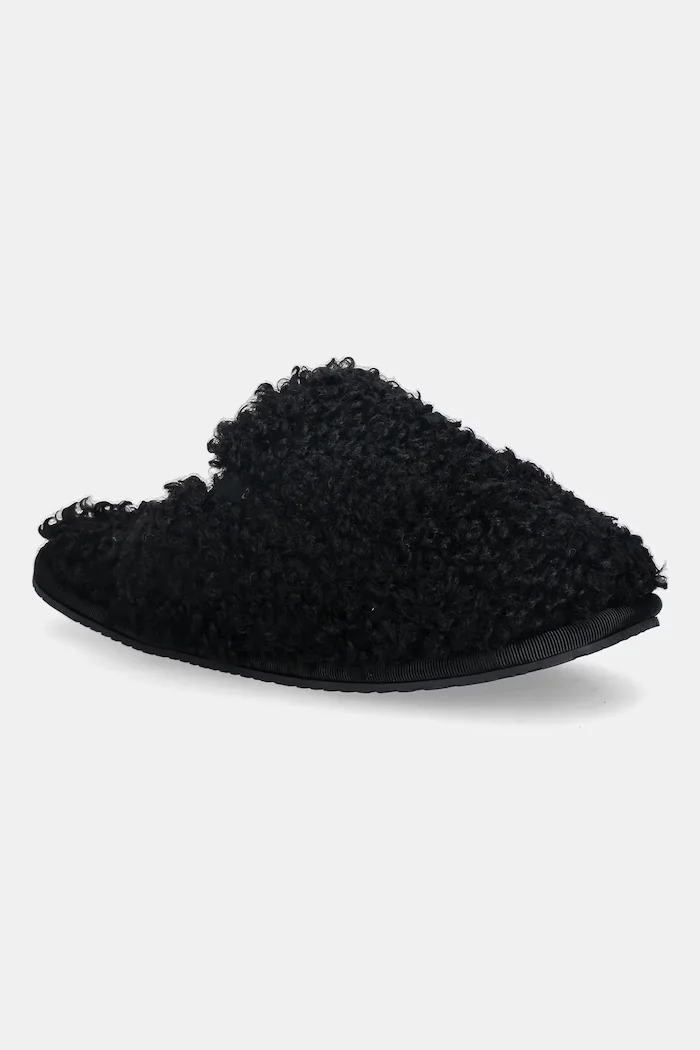 CALVIN KLEIN Пантофи CLOSE SLIPPER FUR в черно YW0YW01975