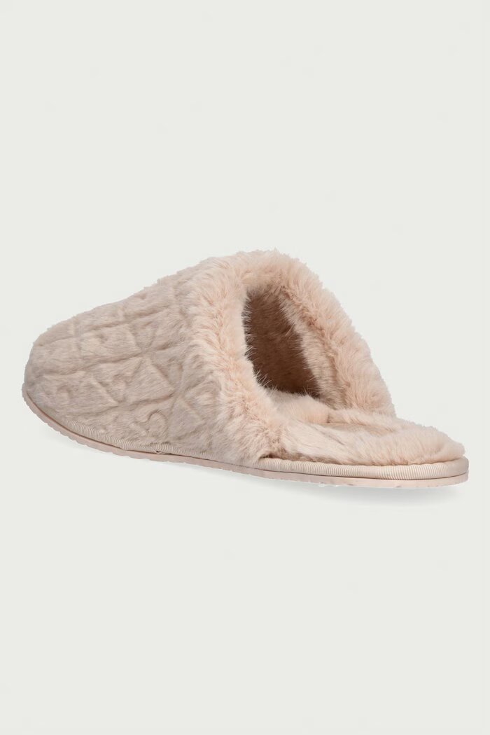 CALVIN KLEIN пантофи дамски HOME SLIPPER FUR AOP бежови HW0HW03218