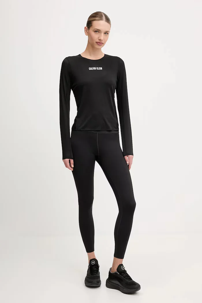 Calvin Klein Performance Блуза с дълги ръкави за трениране в черно LVGWF5K201