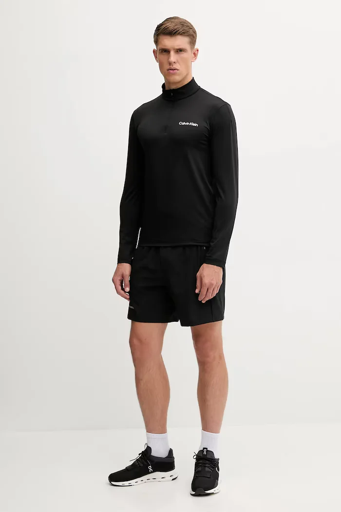 Calvin Klein Performance Блуза с дълги ръкави за трениране в черно с изчистен дизайн LVGMF5W303