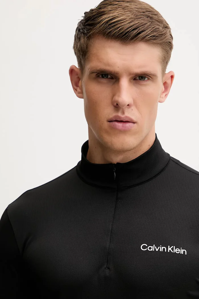 Calvin Klein Performance Блуза с дълги ръкави за трениране в черно с изчистен дизайн LVGMF5W303