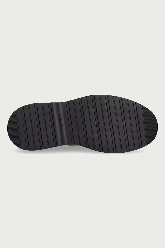 CALVIN KLEIN половинки обувки мъжки от кожа COMBAT APRON LACEUP TU LTH кафяви HM0HM02245