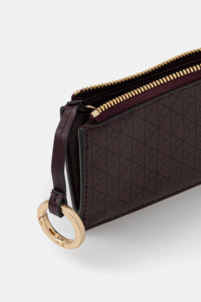CALVIN KLEIN портфейл дамски от имитация на кожа бордо LV04F1084G