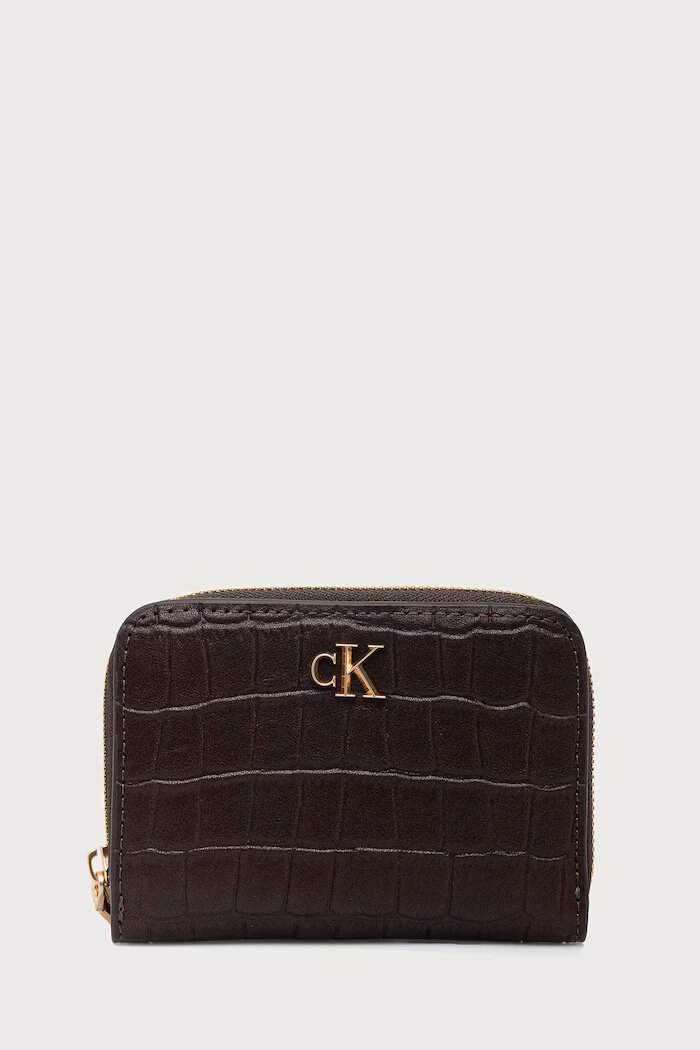 CALVIN KLEIN портфейл дамски от кожа кафяв LV04F1095G