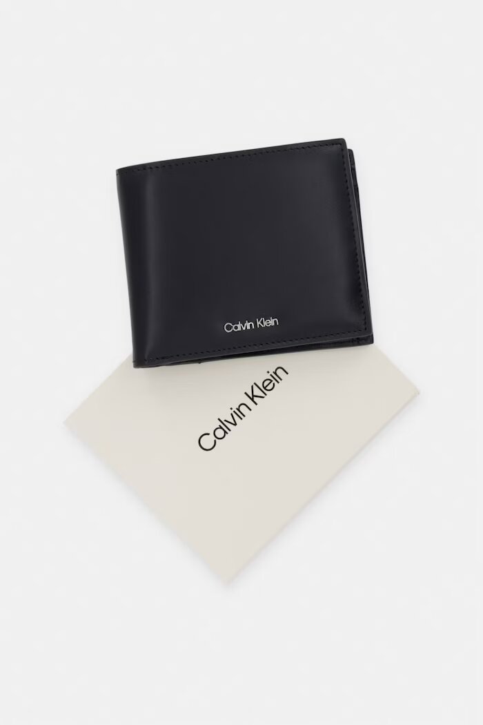 CALVIN KLEIN портфейл мъжки от кожа черен LV04D1163G