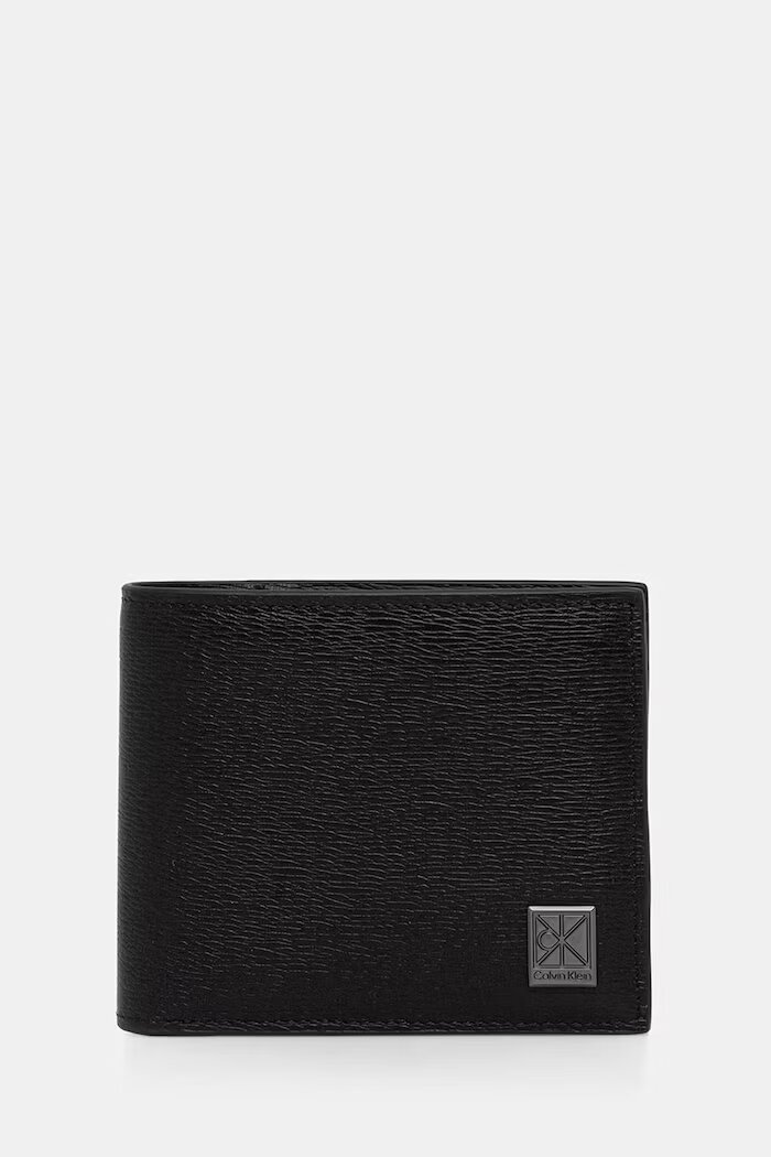 CALVIN KLEIN портфейл мъжки от кожа черен LV04D1167G