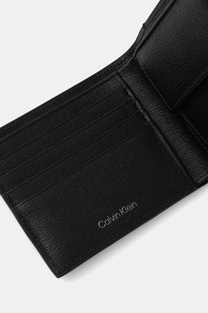 CALVIN KLEIN портфейл мъжки от кожа черен LV04D1167G