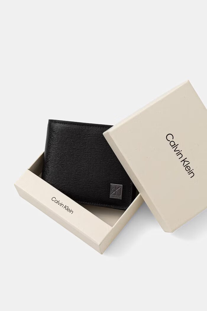 CALVIN KLEIN портфейл мъжки от кожа черен LV04D1167G
