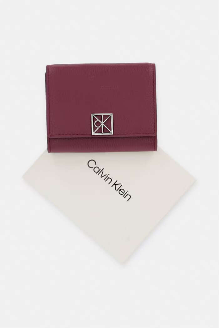 CALVIN KLEIN портфейл RFID дамски от кожа бордо LV04F1128G