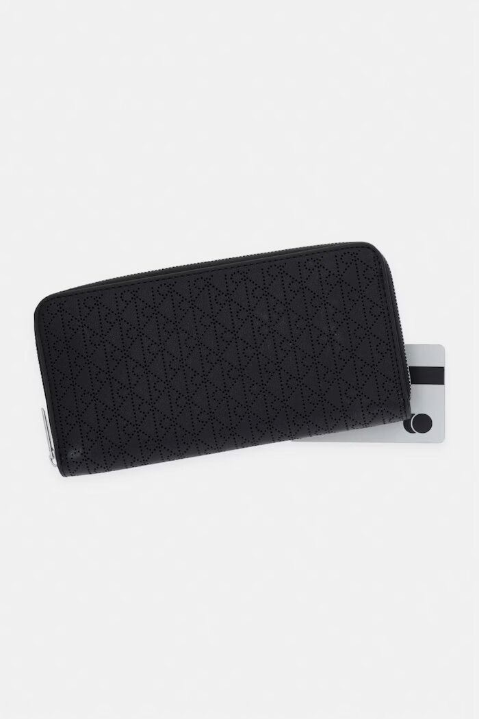 CALVIN KLEIN портфейл RFID дамски от кожа черен LV04F1151G