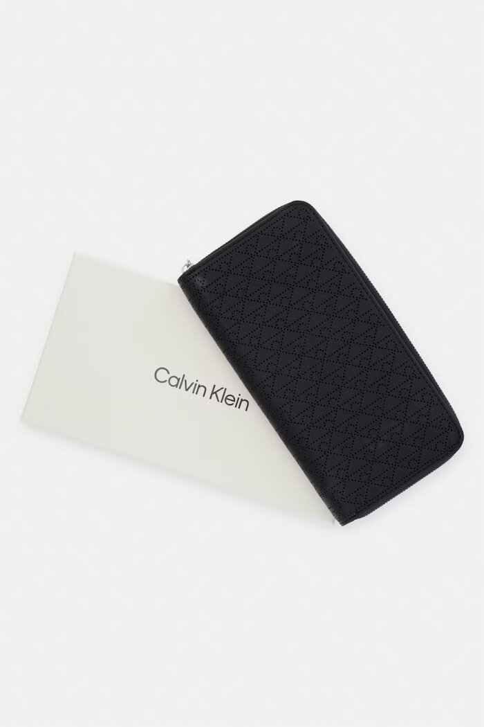 CALVIN KLEIN портфейл RFID дамски от кожа черен LV04F1151G