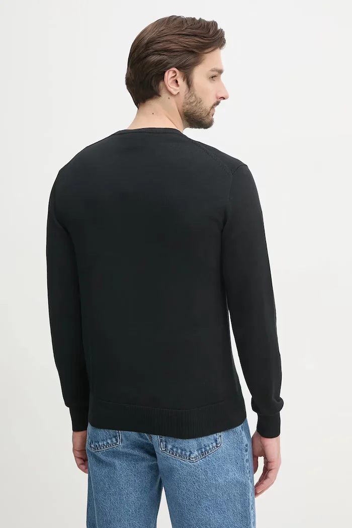 CALVIN KLEIN пуловер мъжки от памук черен LV040BM343