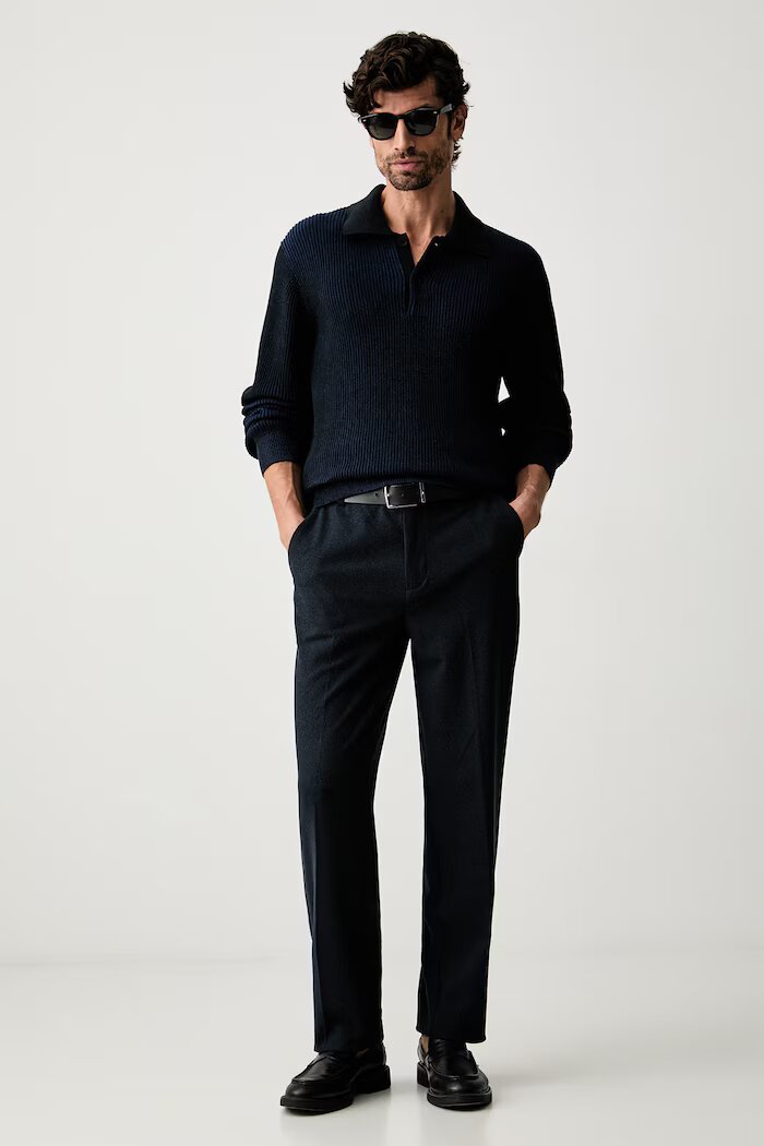 CALVIN KLEIN пуловер мъжки от памук син LV04LH306G