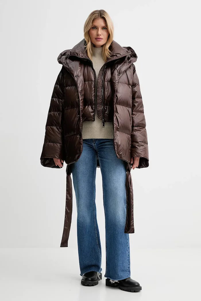 CALVIN KLEIN Пуловер с вълна в бежово с ниско поло LV044D365G