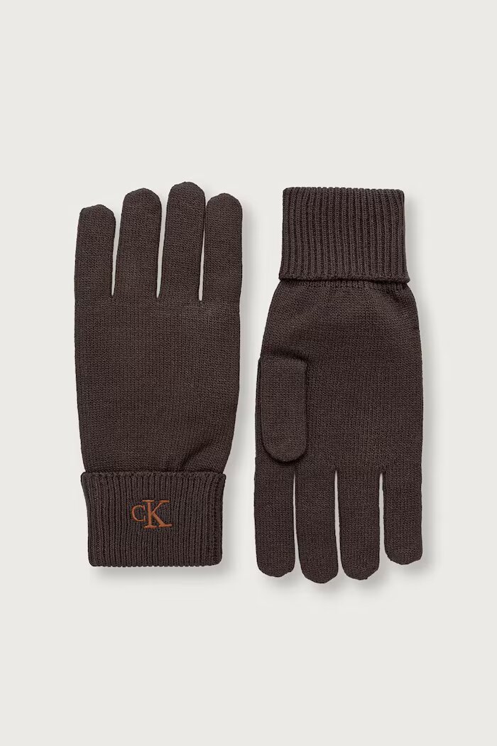 CALVIN KLEIN ръкавици дамски с вискоза кафяви LV14F8021G