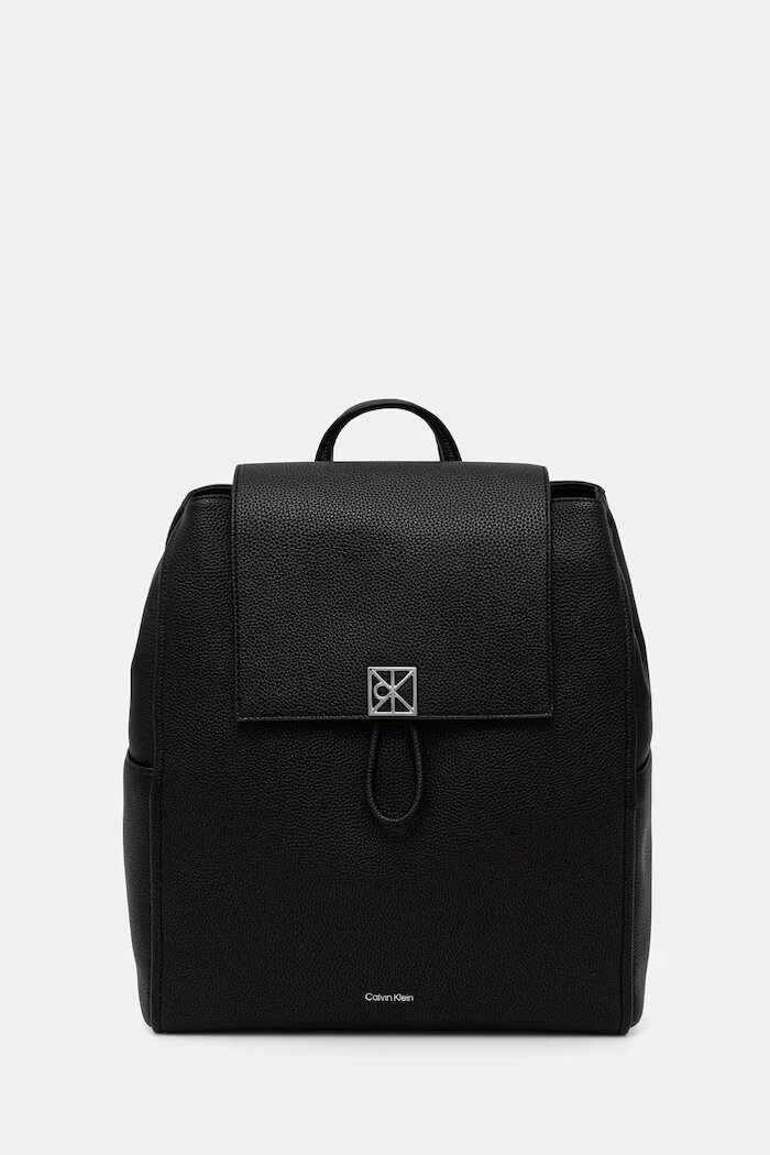 CALVIN KLEIN раница дамска от имитация на кожа черна LV04F3553G