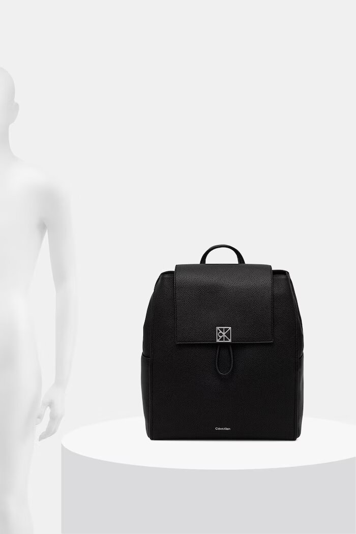 CALVIN KLEIN раница дамска от имитация на кожа черна LV04F3553G