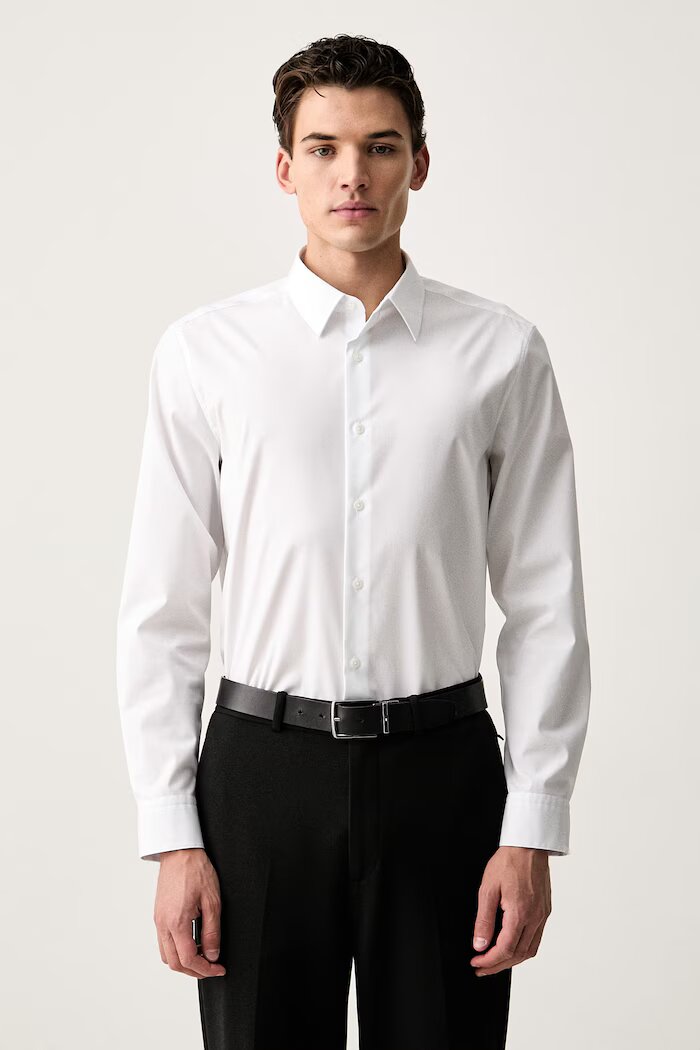 CALVIN KLEIN риза мъжка с памук бяла LV04LH105G