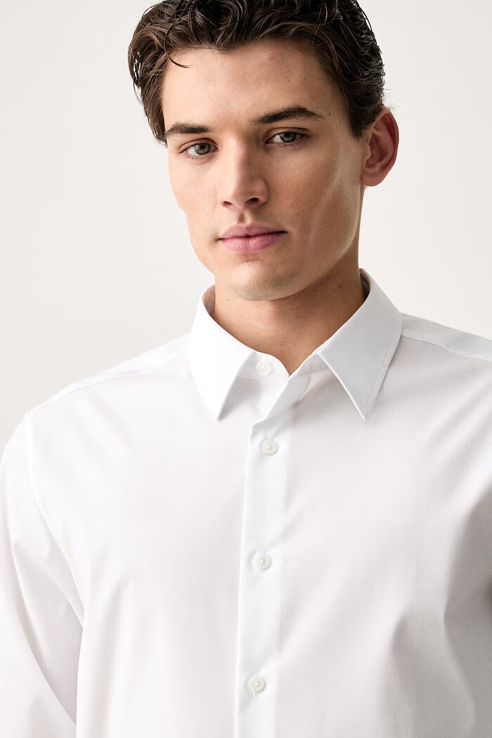 CALVIN KLEIN риза мъжка с памук бяла LV04LH105G