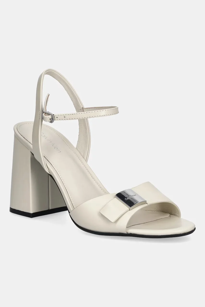 CALVIN KLEIN Сандали от набук HEEL SANDAL 85 W/CK HW - LTH