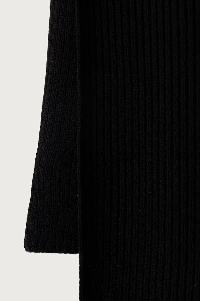 CALVIN KLEIN шал дамски от вълнена материя черен LV04F8119G