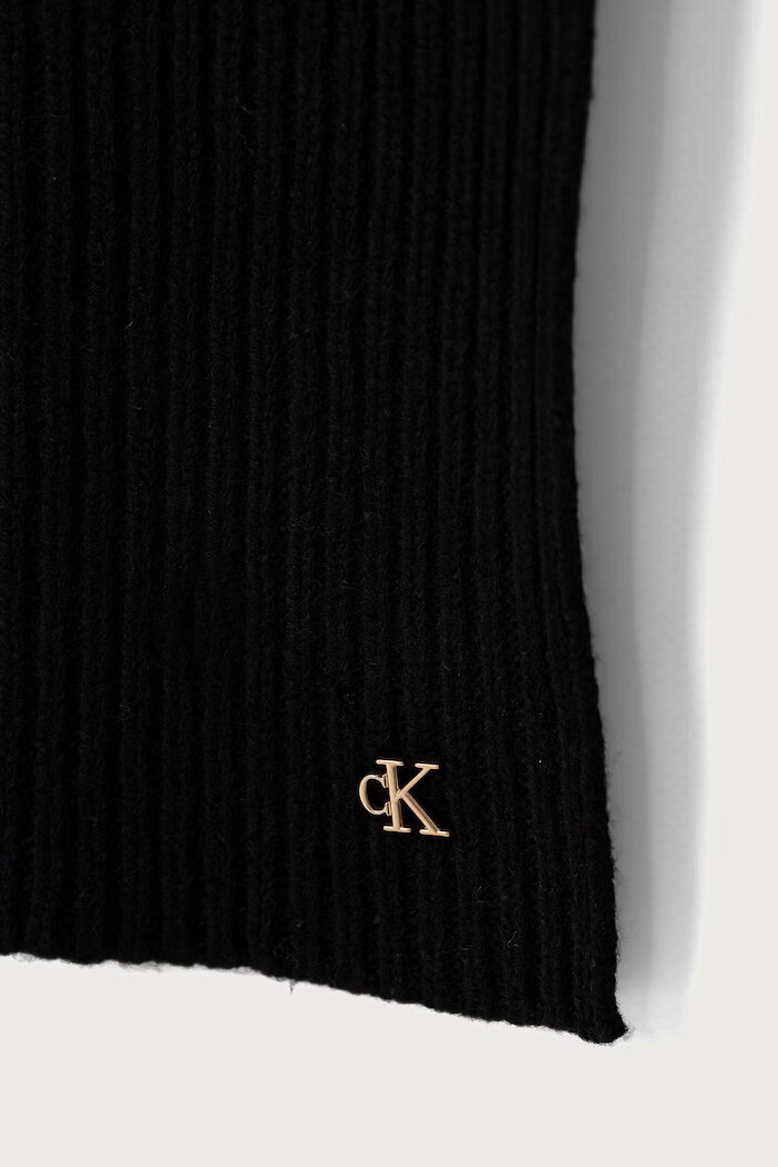 CALVIN KLEIN шал дамски от вълнена материя черен LV04F8119G
