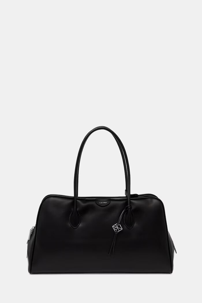 CALVIN KLEIN шопинг чанта дамска от имитация на кожа черна LV04F3368G