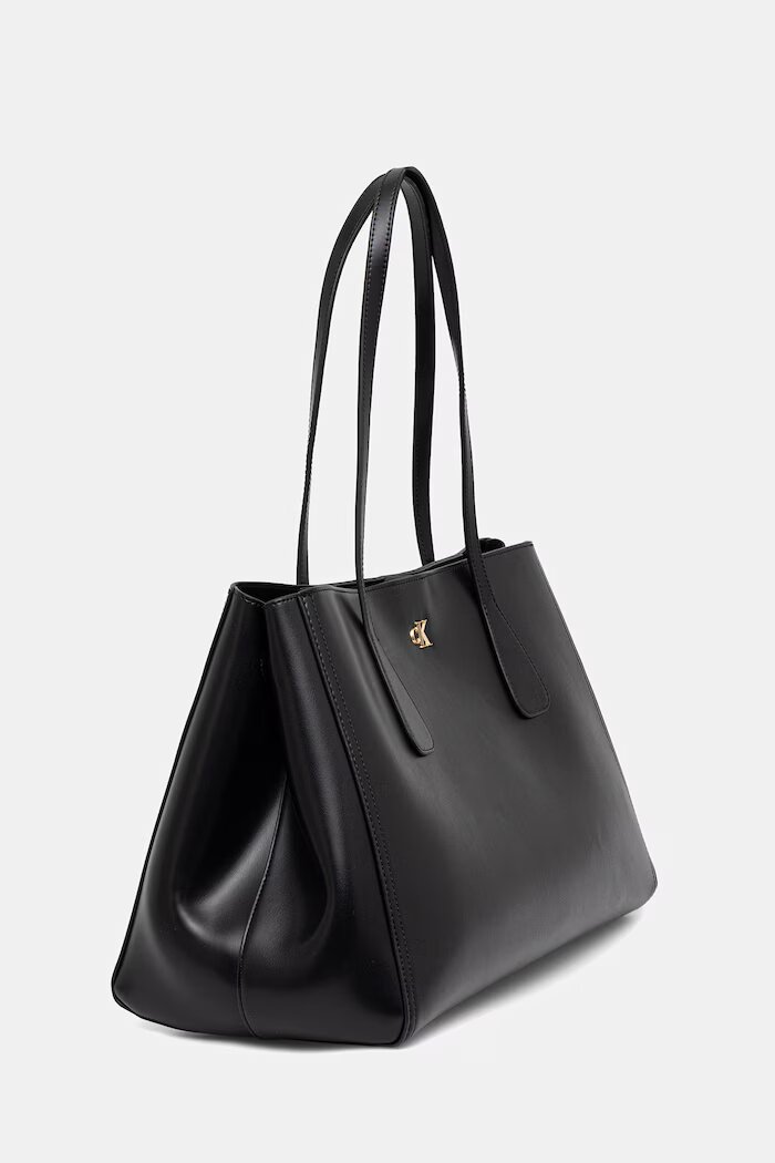 CALVIN KLEIN шопинг чанта дамска от имитация на кожа черна LV04F3502G
