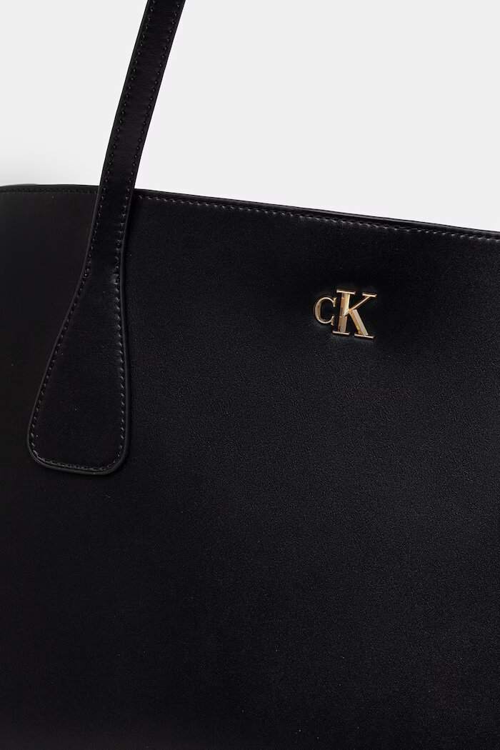 CALVIN KLEIN шопинг чанта дамска от имитация на кожа черна LV04F3502G